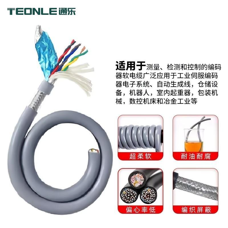 絞距緊密 抗干擾強 高柔性編碼線TRVVSP動力拖鏈線